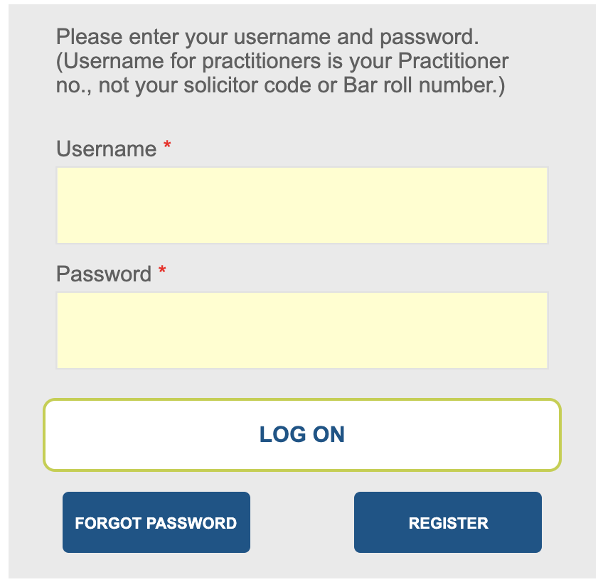 Login form